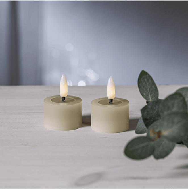 Hovedbilde Flamme Flow LED Telys 2pk, Beige