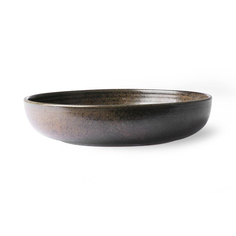 HK Living Home Chef Ceramics Dyptallerken, Rustikk Sort