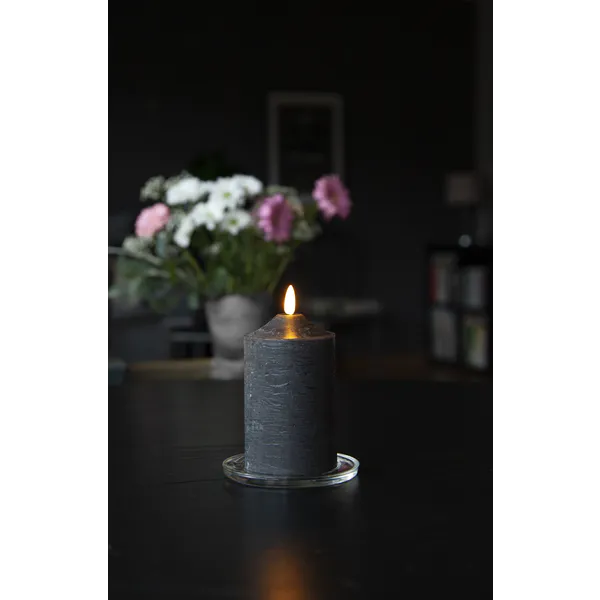 Hovedbilde Star Trading Flamme Voks Lys Sort LED 15 cm, Sort