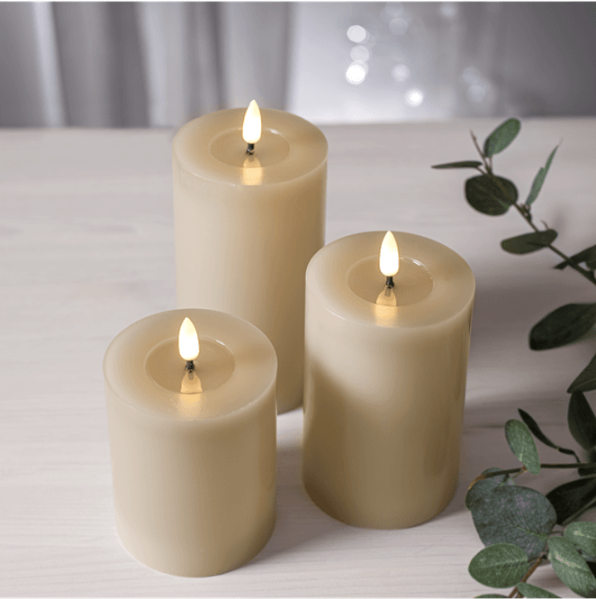 Hovedbilde Flamme Flow LED Kubbelys, Beige - Flere størrelser