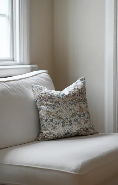Hovedbilde Hallbergs Strawberry Thief linen - William Morris, putetrekk