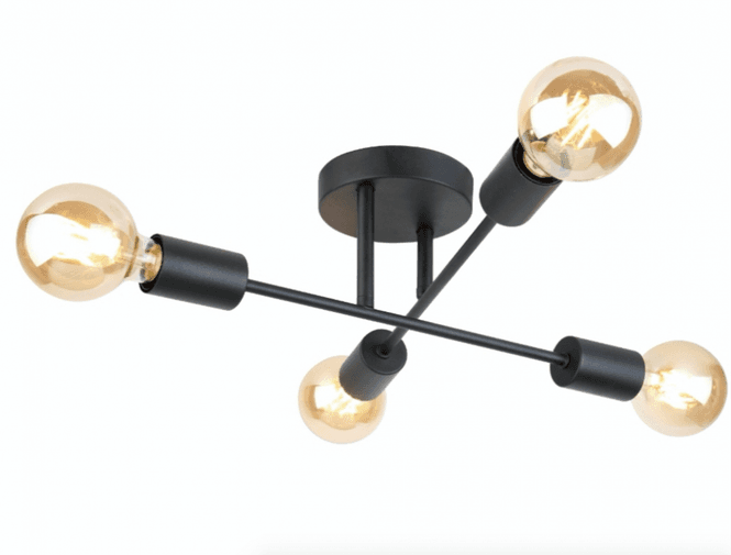 Hovedbilde Cross Tak/Vegglampe 4, Sort