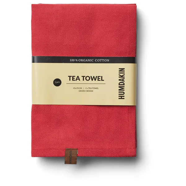 Hovedbilde Humdakin Økologisk Kjøkkenhåndkle 2pk, Christmas Red