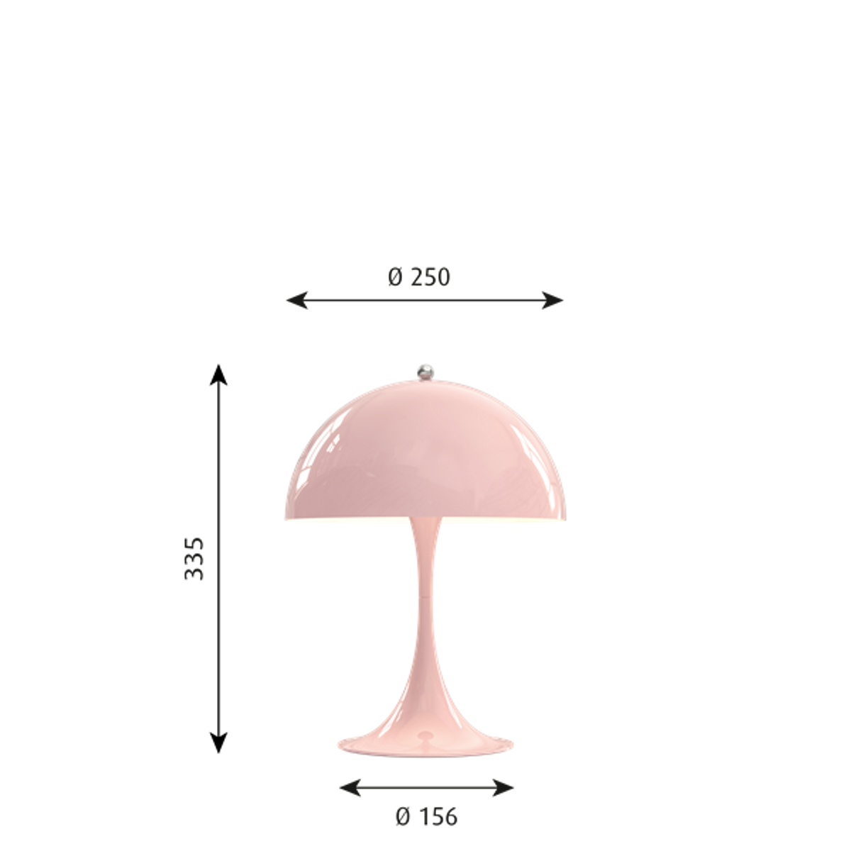 Louis Poulsen Panthella 250 Bordlampe, Pale Rose
