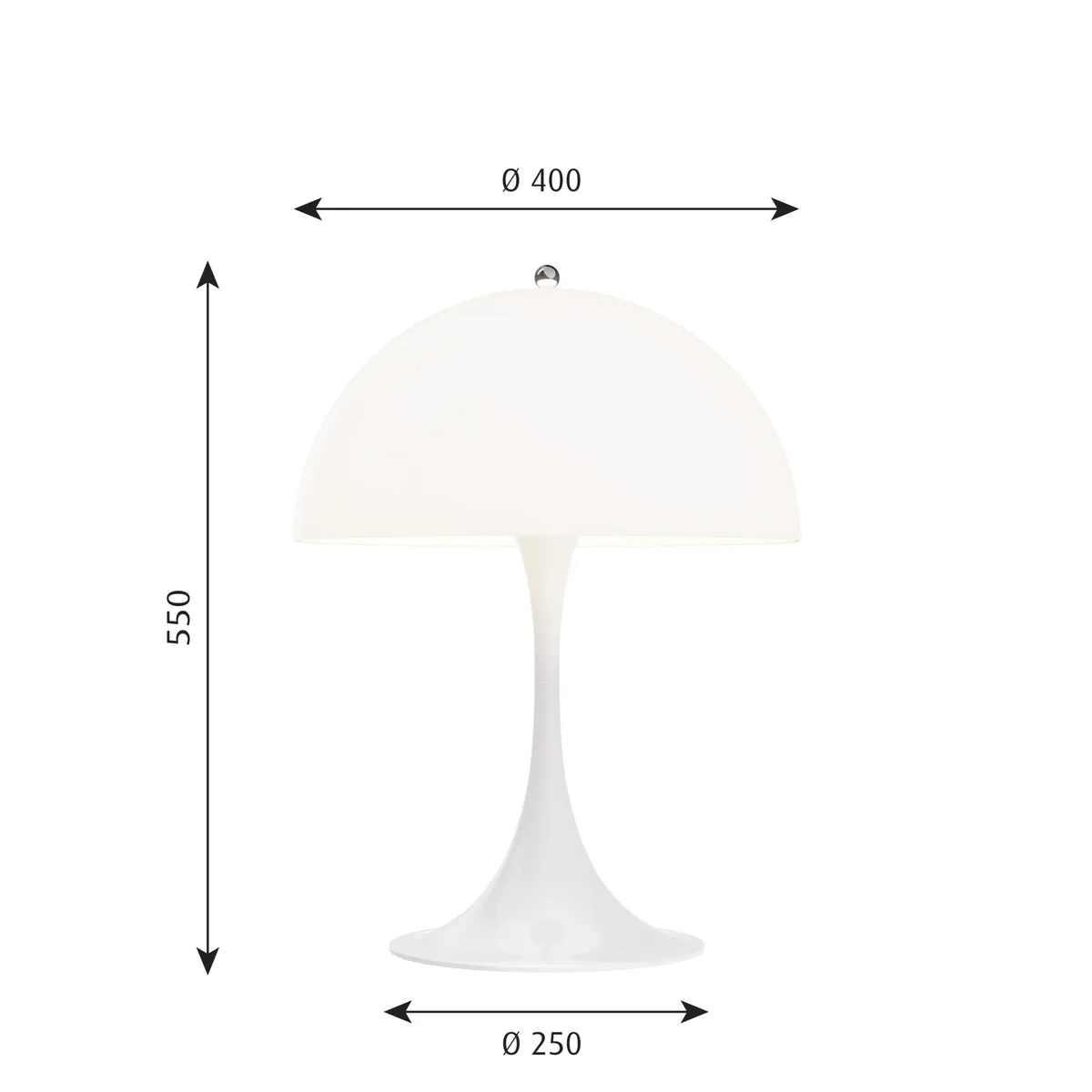 Louis Poulsen Panthella 400 Bordlampe, Hvit Opal