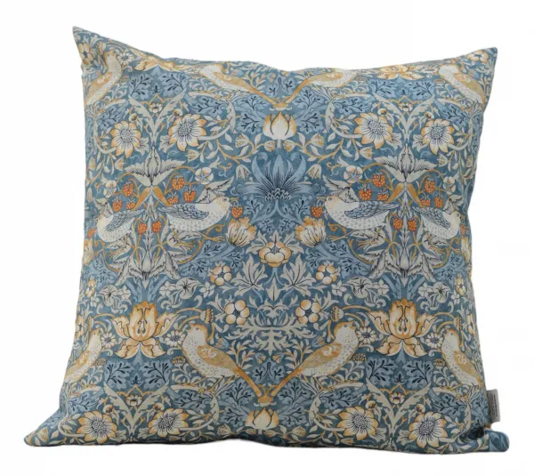 Hovedbilde Hallbergs Strawberry Thief teal - William Morris, putetrekk