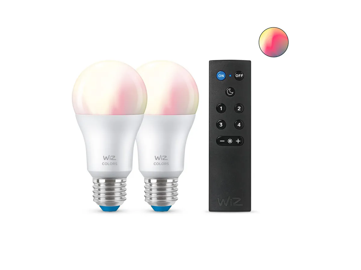 Wiz Wi-Fi BLE Color/8.5W A60 2PK+Remote6/2CT