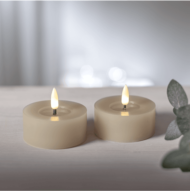 Hovedbilde Flamme Flow LED Telys XL 2pk, Beige