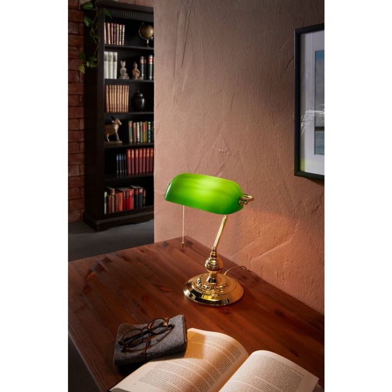 Eglo Banker bordlampe, Messing/Grønn