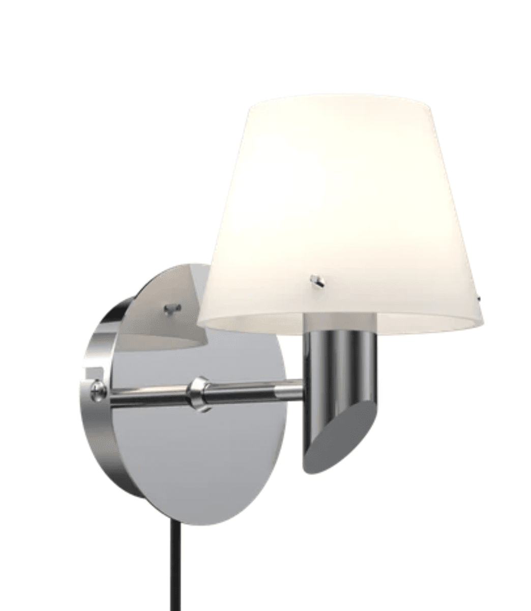 Herstal - Gil vegglampe i krom / opalglass