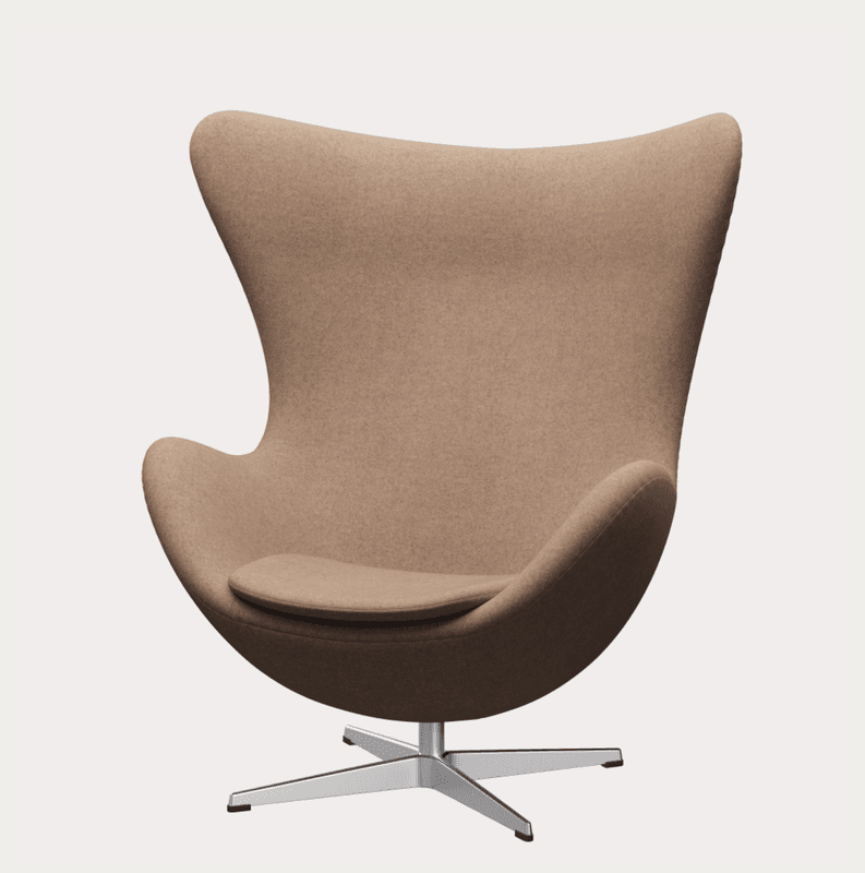 Fritz Hansen Egget Lenestol inkl fotskammel, Divina Melange