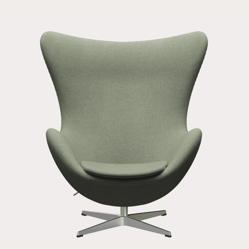 Fritz Hansen Egget Lenestol inkl fotskammel, Divina Melange