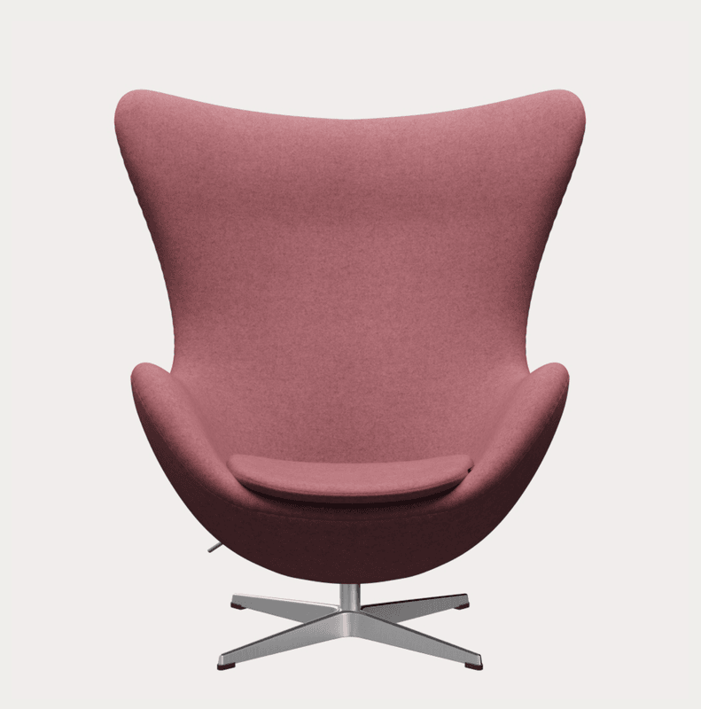 Fritz Hansen Egget Lenestol inkl fotskammel, Divina Melange