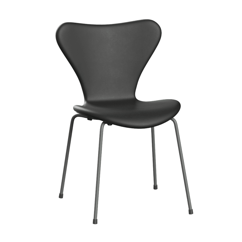 Fritz Hansen Series 7™ 3107, Forsidepolstret Essential Lær, Sort