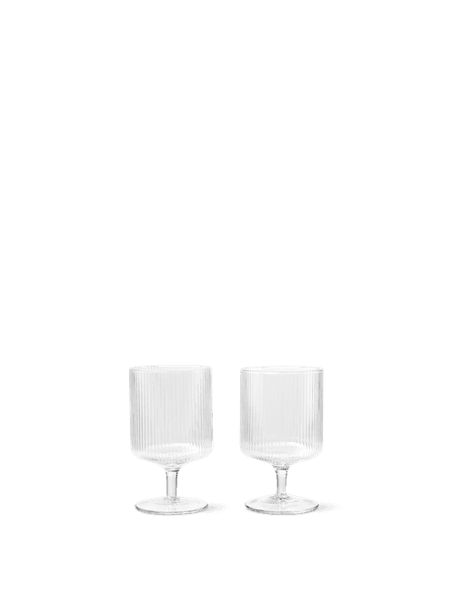 Hovedbilde Ferm Living Ripple Vinglass 2pk, Klar